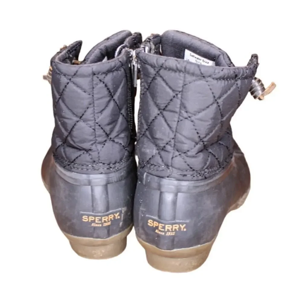 Sperry Girls Saltwater Boots Black Size 4M